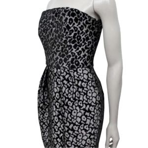 Rachel Roy Lepoard Metallic Velvet Strapless Dress